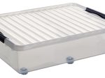 sunware® Aufbewahrungsbox 60,0 l - 50,0 x 80,0 x 20,0 cm transparent, metall