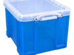 Really Useful Box Aufbewahrungsbox 35,0 l - 48,0 x 39,0 x 31,0 cm transparent, blau