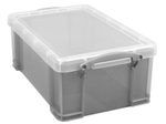 Really Useful Box Aufbewahrungsbox 9,0 l - 39,5 x 25,5 x 15,5 cm transparent, grau