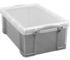 Really Useful Box Aufbewahrungsbox 9,0 l - 39,5 x 25,5 x 15,5 cm transparent, grau