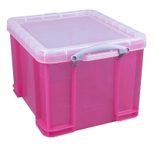 Really Useful Box Aufbewahrungsbox 35,0 l - 48,0 x 39,0 x 31,0 cm transparent, pink