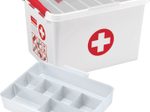 sunware® Erste-Hilfe-Box the q-line 22,0 l - 40,0 x 30,0 x 26,0 cm weiß/rot