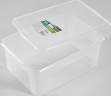 flink & sauber Aufbewahrungsbox 10,0 l - 38,0 x 26,0 x 14,0 cm transparent
