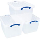 Really Useful Box Aufbewahrungsboxen 3x 40,0 l - 50,0 x 39,5 x 31,5 cm transparent