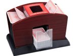relaxdays Kartenmischgerät elektrisch, Holzoptik