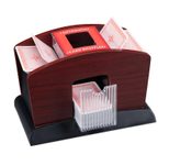 relaxdays Kartenmischgerät elektrisch, Holzoptik