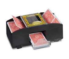 relaxdays Kartenmischgerät elektrisch, Kunststoff