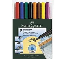 FABER-CASTELL Multimark 1513 F permanent Folienstifte-Set 0.6 mm Mehrfarbig