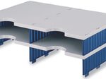 styro Sortierstation DIN C4 4-Fach  grau/blau