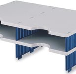 styro Sortierstation DIN C4 4-Fach  grau/blau