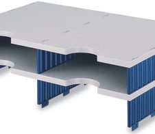 styro Sortierstation DIN C4 4-Fach  grau/blau