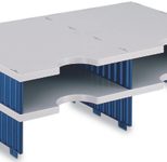 styro Sortierstation DIN C4 4-Fach  grau/blau