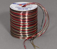 PRÄSENT Geschenkband Raffia Pearl 3 mm x 50 m rot/braun/grün