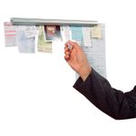 Catch-ball Klemmleiste Infoboard 100 cm selbstklebend, Wandmontage weiß