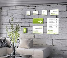 SignSystems® Türschild 12,0 x 12,0 cm silber