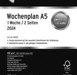 CHRONOPLAN Kalendereinlage 2024 A5 1 Woche/2 Seiten