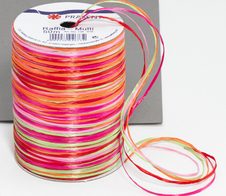 PRÄSENT Geschenkband Multi-Raffia 3 mm x 50 m pink/rot/orange/grün