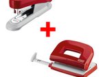 novus Locher und Heftgeräte Set rot