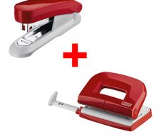 novus Locher und Heftgeräte Set rot
