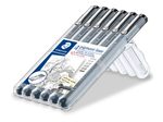 STAEDTLER Pigment Liner 308 Fineliner 0.05 + 0.1 + 0.3 + 0.5 + 0.8 mm Schwarz