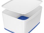 LEITZ Aufbewahrungsbox 18,0 l - 38,5 x 31,8 x 19,8 cm perlweiß/blau