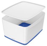 LEITZ Aufbewahrungsbox 18,0 l - 38,5 x 31,8 x 19,8 cm perlweiß/blau