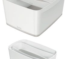 LEITZ Aufbewahrungsbox 0,6 l - 30,7 x 10,5 x 5,5 cm perlweiß/grau
