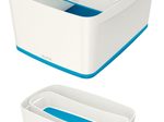 LEITZ Aufbewahrungsbox 0,6 l - 30,7 x 10,5 x 5,5 cm perlweiß/blau