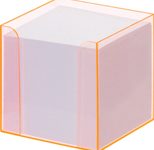 folia Zettelbox transparent orange inkl. 800 Notizzettel