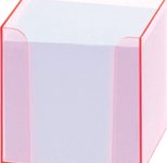 folia Zettelbox transparent pink inkl. 800 Notizzettel