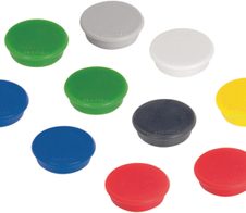 FRANKEN Magnet Ø 3,2 x 0,7 je 2x rot, grün, blau und je 1x gelb, weiß, schwarz, grau