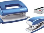 LEITZ Locher und Heftgeräte Set blau-metallic