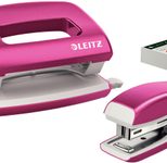 LEITZ Locher und Heftgeräte Set pink-metallic