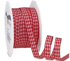 PRÄSENT Geschenkbänder 10 mm x 20 m rot/weiß
