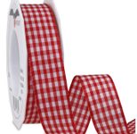 PRÄSENT Geschenkbänder 25 mm x 20 m rot/weiß