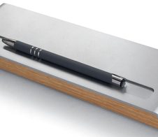 SIGEL Stiftablage 24,0 x 7,5 x 2,3 cm silber/holzfarben