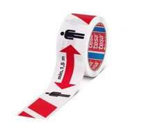 tesa Warnklebeband 50 mm  x 50 m rot/weiß/schwarz