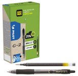 PILOT G2 + 12 Minen Gelschreiber-Set 0.4 mm, Schreibfarbe: Schwarz