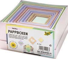 folia Geschenkboxen-Set 14,5 x 14,0 x 7,4 cm farbsortiert