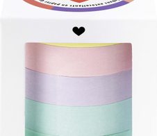 folia Deko-Klebeband 10 mm  x 10 m gelb, rosa, flieder hellblau, grün