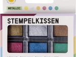 folia Stempelkissen 6x 2,4 x 2,4 cm gold, silber, kupfer, rot, blau, grün