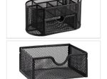 relaxdays Schreibtisch-Organizer 9 Fächer, Metall schwarz