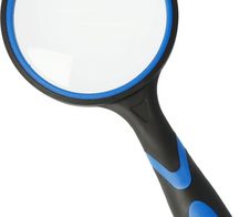 WESTCOTT Lupe schwarz/blau 4-fach, Ø 75 mm