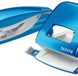 LEITZ Locher und Heftgeräte Set blau-metallic