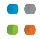 MAUL Magnete Ø 1,46 x 0,9 je 2x blau, grau, grün, orange