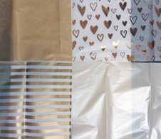 artoz Seidenpapier 50 cm  x 70 cm gold/weiß