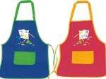 BRUNNEN unisex Kinder-Malschürze rot/gelb, blau/grün