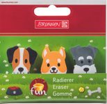 BRUNNEN Radiergummis beige, grau, weiß/braun