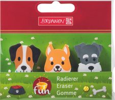 BRUNNEN Radiergummis beige, grau, weiß/braun
