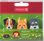 BRUNNEN Radiergummis beige, grau, weiß/braun